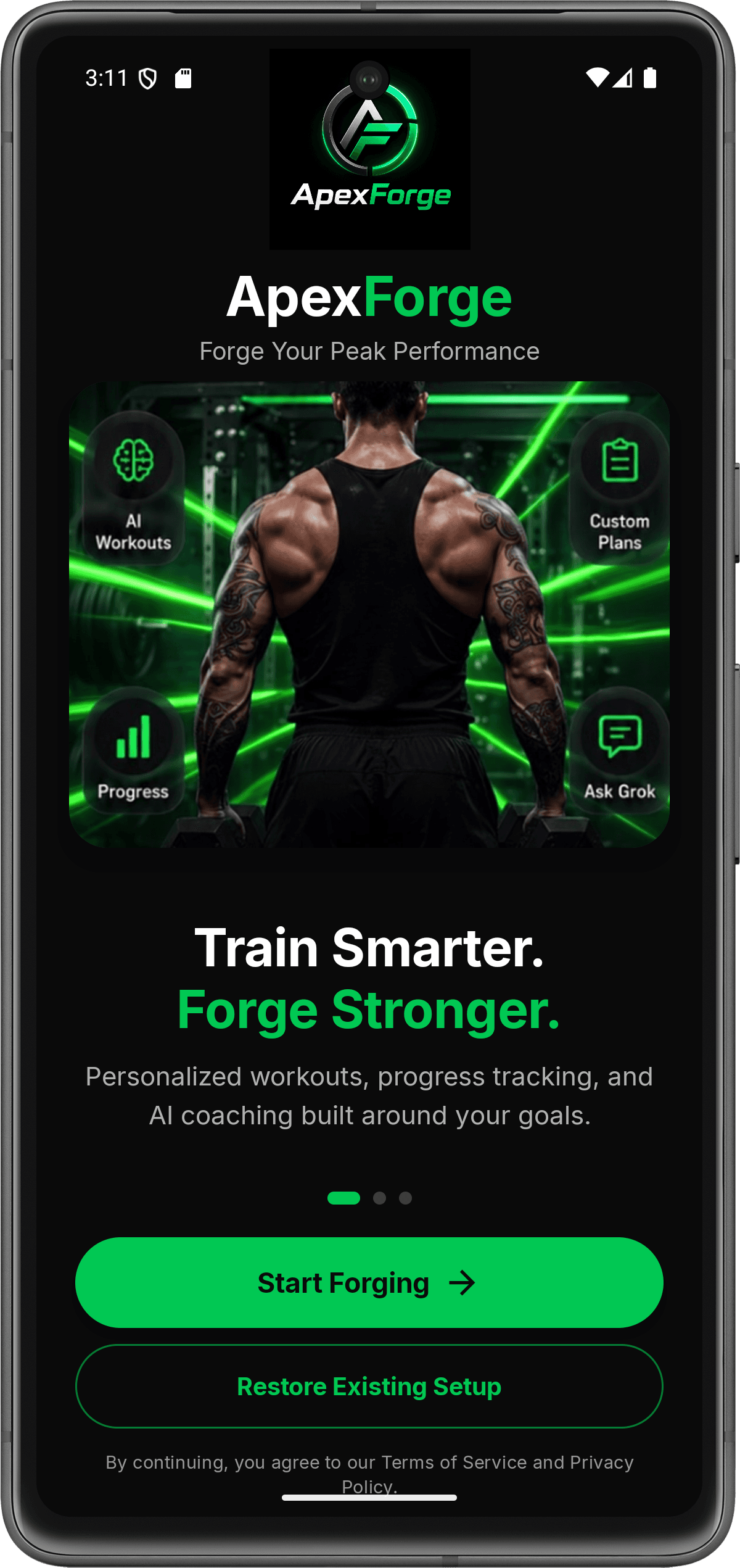 ApexForge AI fitness coaching welcome
