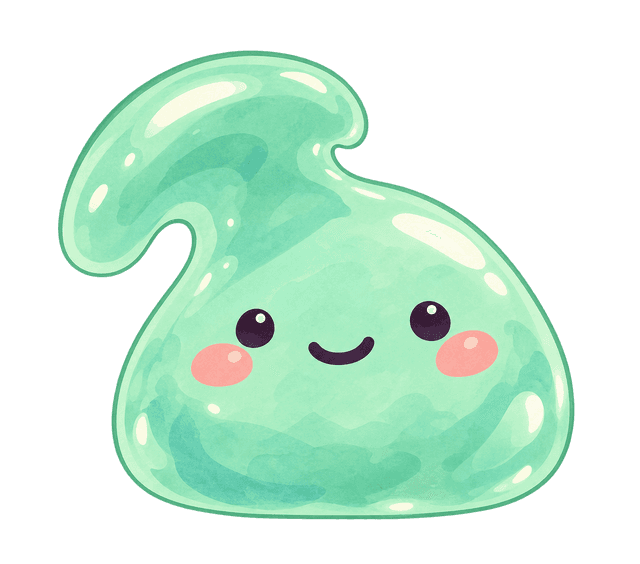 Squish, our cheerful green slime
